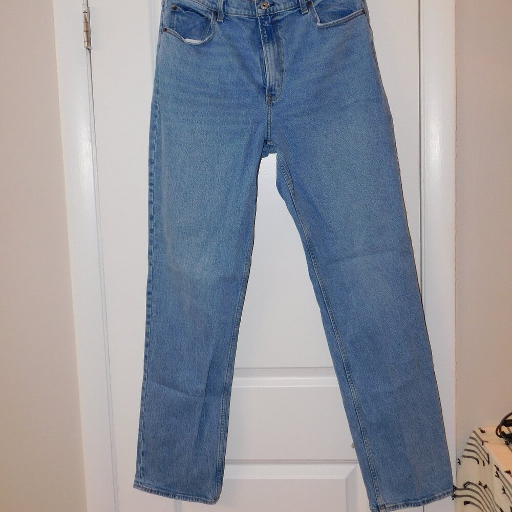 Abercrombie & Fitch Light Blue 90s Straight Ultra High Rise, Size 14 Extra Long